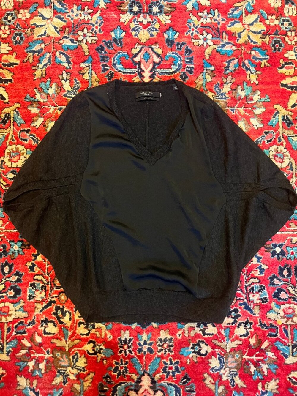 All Saints Charcoal Shortsleeve Batwing Sweater